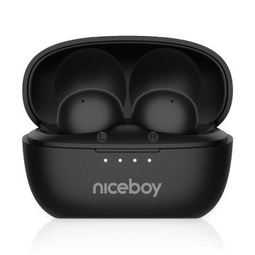 Niceboy Podsie 4 POP - Бездротові навушники 400 mAh + 2x 40 mAh IPX4 чорний