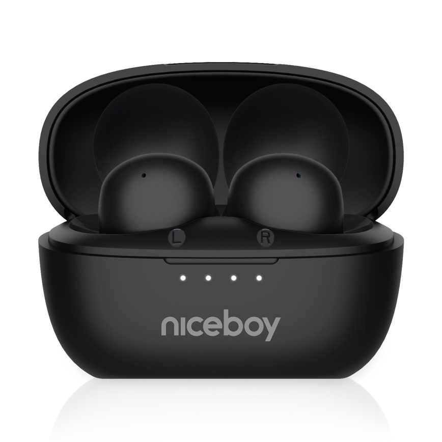 Niceboy Podsie 4 POP - Бездротові навушники 400 mAh + 2x 40 mAh IPX4 чорний