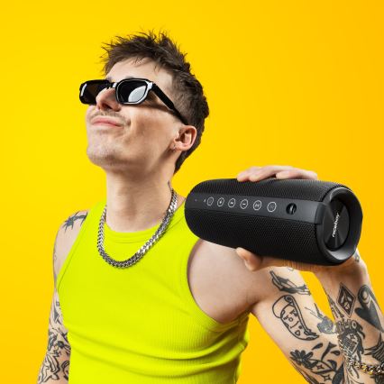 Niceboy Titan 4 - LED Безпровідний динамік з мікрофоном і функцією powerbanky 50W/4000 mAh IPX7 чорний