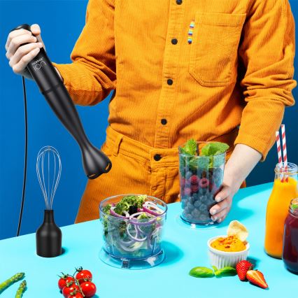 Niceboy Twister T1 Set - Занурювальний блендер з насадками 500W/230V чорний