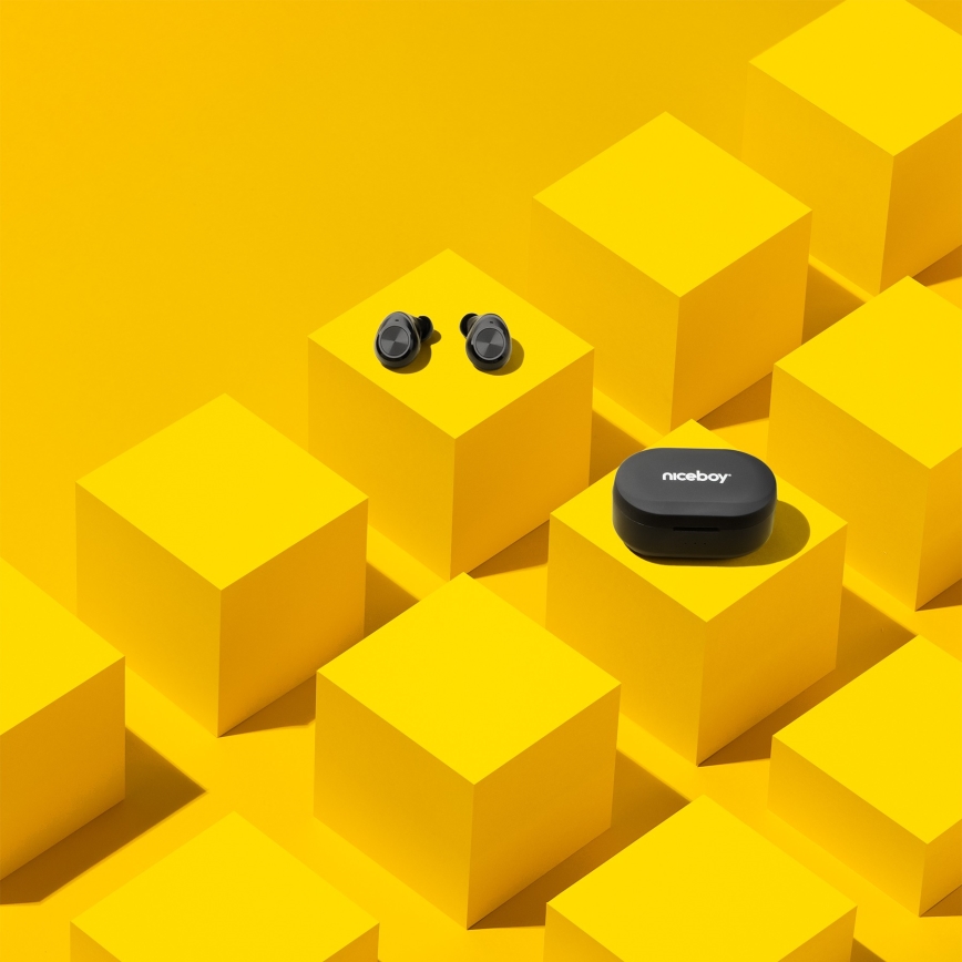 Niceboy Вбудована 4 - Бездротові навушники 500 mAh + 2x 70 mAh IPX5 чорний