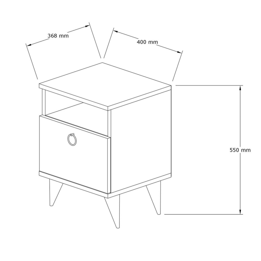 Нічний столик BARLO 40x37 см коричневий