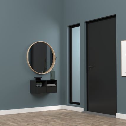 Нічний столик BEKIM з можливістю кріплення на стіну, чорний