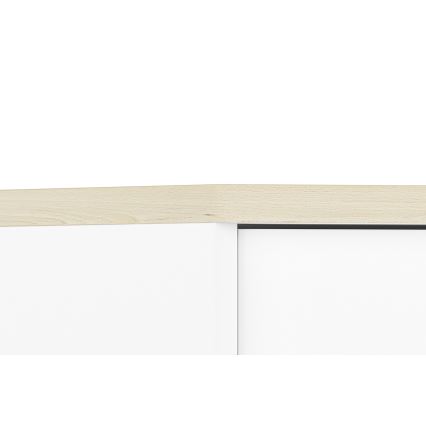 Нічний столик BUBO 58x69 см білий/світлий бук