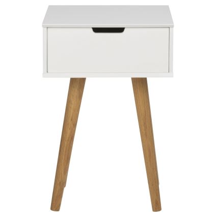 Нічний столик CARLY дуб/білий
