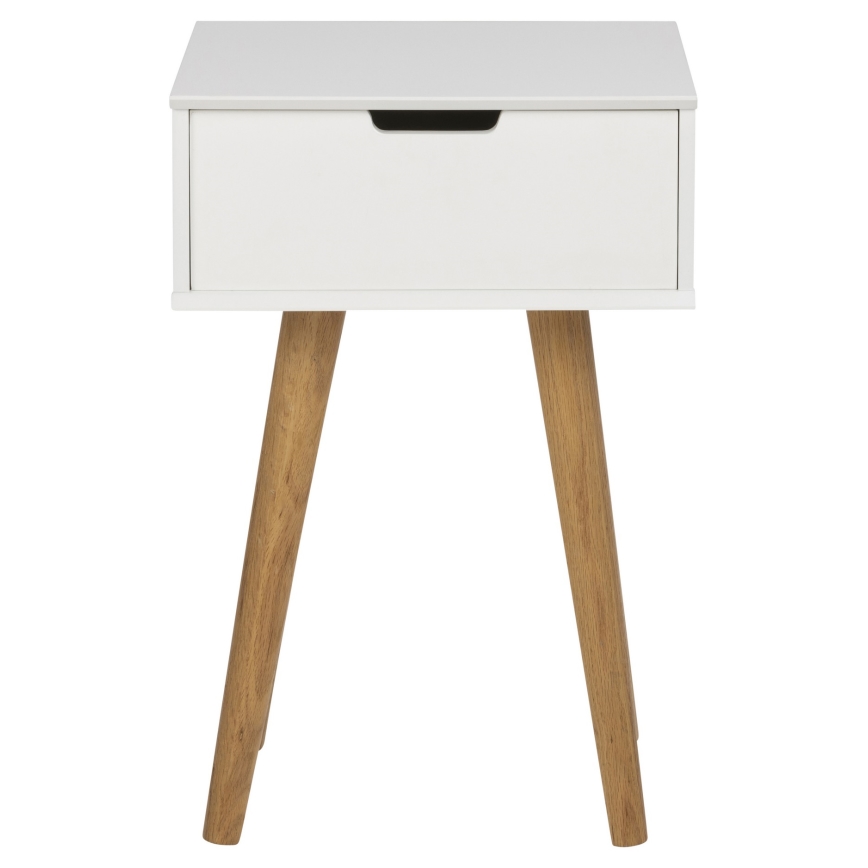Нічний столик CARLY дуб/білий