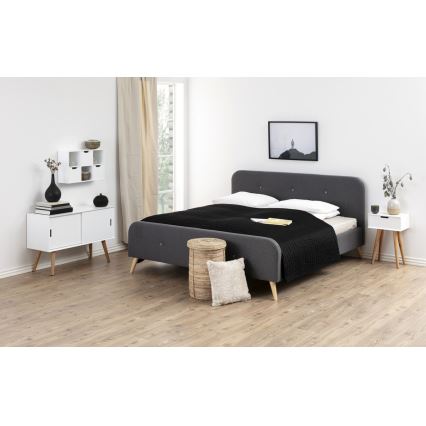 Нічний столик CARLY дуб/білий