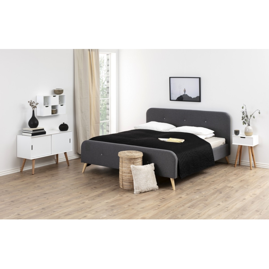 Нічний столик CARLY дуб/білий