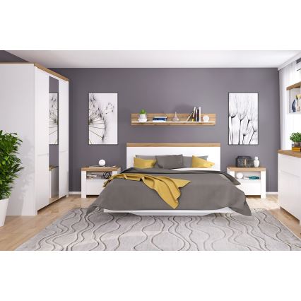 Нічний столик DAMINO 50,5x60 см білий/дуб вотан