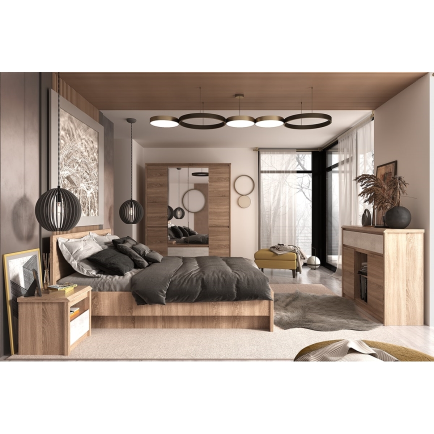 Нічний столик ENTO 45x46,5 см дуб сонома/білий