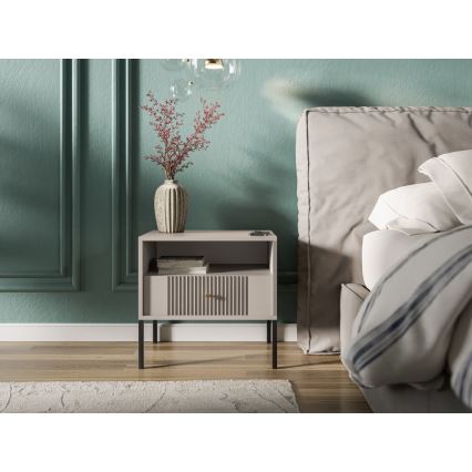 Нічний столик LUE бежевий/чорний