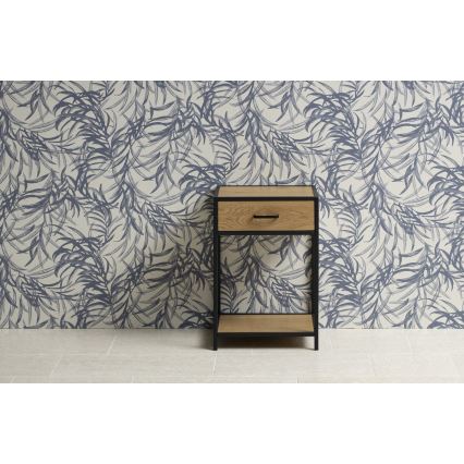 Нічний столик SARON дуб/чорний