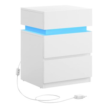 Нічний столик SMARTIE з підсвіткою, білий