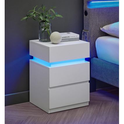 Нічний столик SMARTIE з підсвіткою, білий