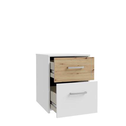Нічний столик URO дуб artisan/білий