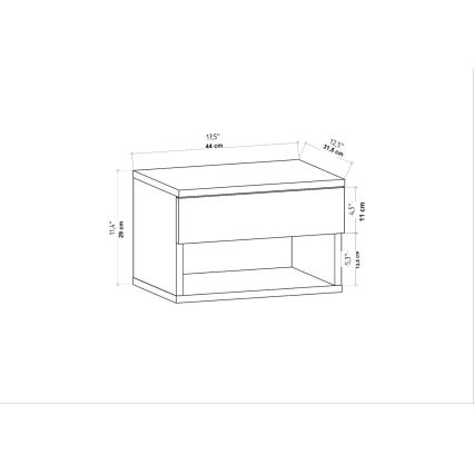 Нічний столик VETRA антрацит