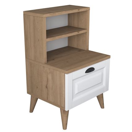 Нічний столик RANI 45x74,4 см білий/коричневий
