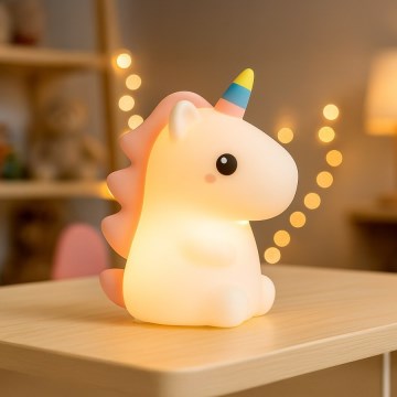Нічник для дітей UNICORN LED RGBW — сенсорний, затемнюваний, перезаряджуваний (1W/5V, 1200 mAh)