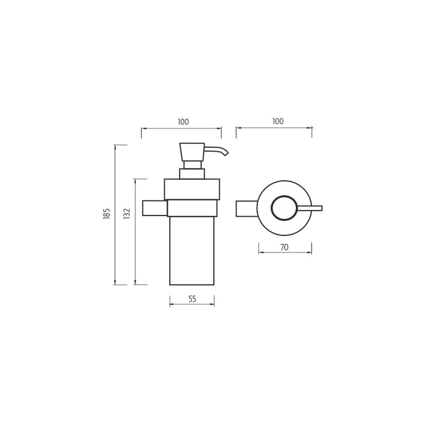 NIMCO BR 11031KN-26 - Настенный дозатор мыла BORMO 300 мм белый/блестящий хром