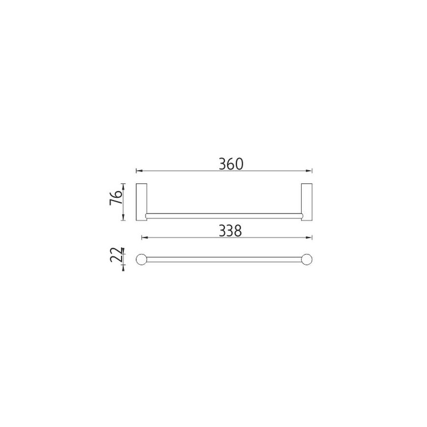 NIMCO BR 11035-26 - Держатель для полотенец BORMO 36 см блестящий хром