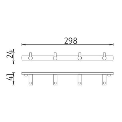 NIMCO BR 11104-26 - Держатель для полотенец BORMO 30 см блестящий хром