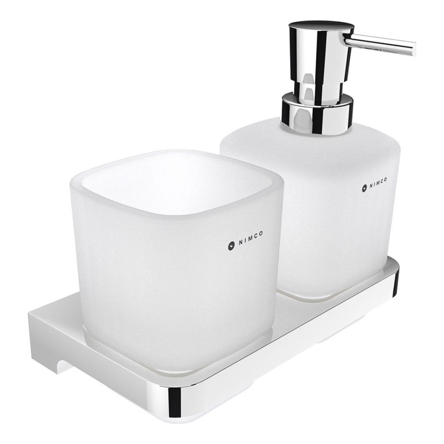 NIMCO MA 2905831C-26 - Настенный дозатор мыла и toothbrush stand MAYA 320 мм матовая стекло/блестящий хром