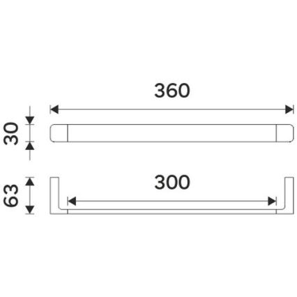 NIMCO MAC 29035-90 - Держатель для полотенец MAYA 36 см матовый черный