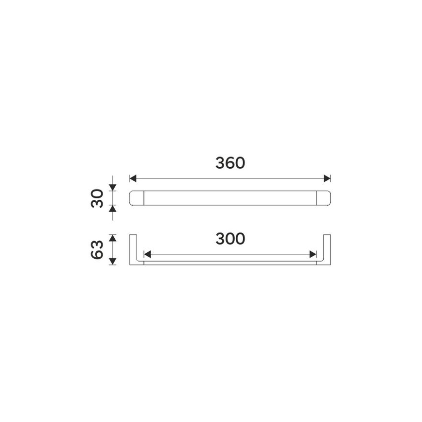 NIMCO MAC 29035-90 - Держатель для полотенец MAYA 36 см матовый черный