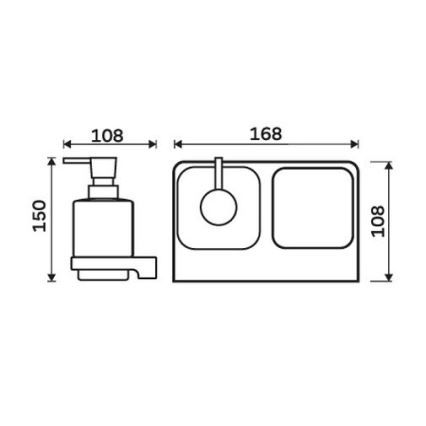 NIMCO MAC 2905831C-T-90 - Настенный дозатор мыла и toothbrush stand MAYA 320 мм матовая стекло/матовая черная