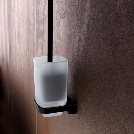 NIMCO MAC 29094CN-90 - Настенный ершик для унитаза MAYA матовое стекло/матовый черный