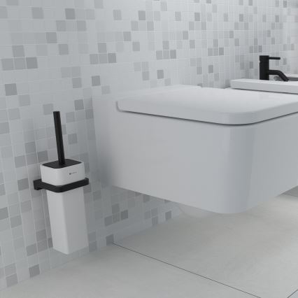 NIMCO MAC 29094K-90 - Настенный ершик для унитаза MAYA белый/матовый черный