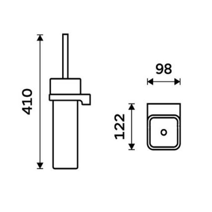 NIMCO MAC 29094K-90 - Настінний йоржик для унітазу MAYA білий/матовий чорний