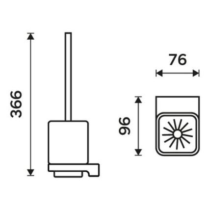 NIMCO MAC 29094KN-90 - Настенный ершик для унитаза MAYA белый/матовый черный