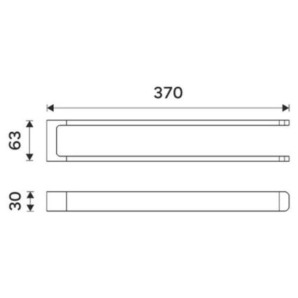 NIMCO MAC 29098-90 - Настінна вішалка для рушників MAYA 37 см матовий чорний