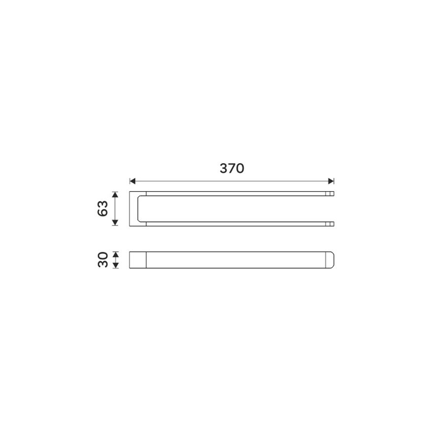 NIMCO MAC 29098-90 - Настінна вішалка для рушників MAYA 37 см матовий чорний