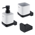 NIMCO MAC набор-31K-T-90 - Настенный-mounted soap dispenser, toothbrush stand и настенная hook MAYA 320 мм белая/матовая черная