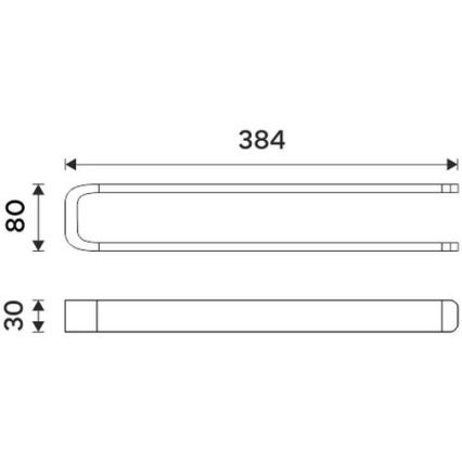 NIMCO NK 30098-26 - Держатель для полотенец NIKAU 39 см блестящий хром
