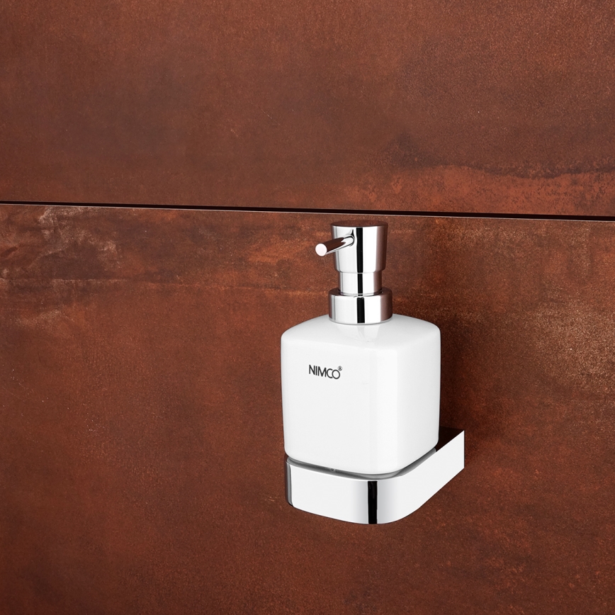 NIMCO NK набор-31K-26 - Настенный-mounted soap dispenser, toothbrush stand и настенная hook NIKAU 320 мм белая/блестящий хром