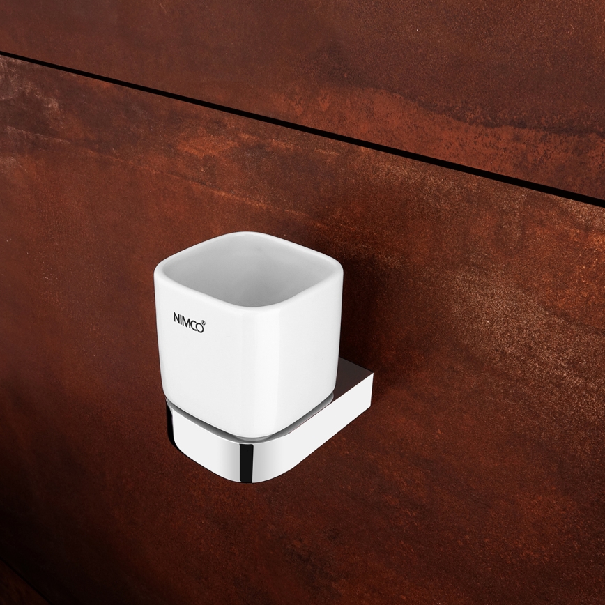 NIMCO NK set-31K-26 - Настінний дозатор для мила, підставка для зубних щіток і настінний гачок NIKAU 320 мл білий/глянцевий хром
