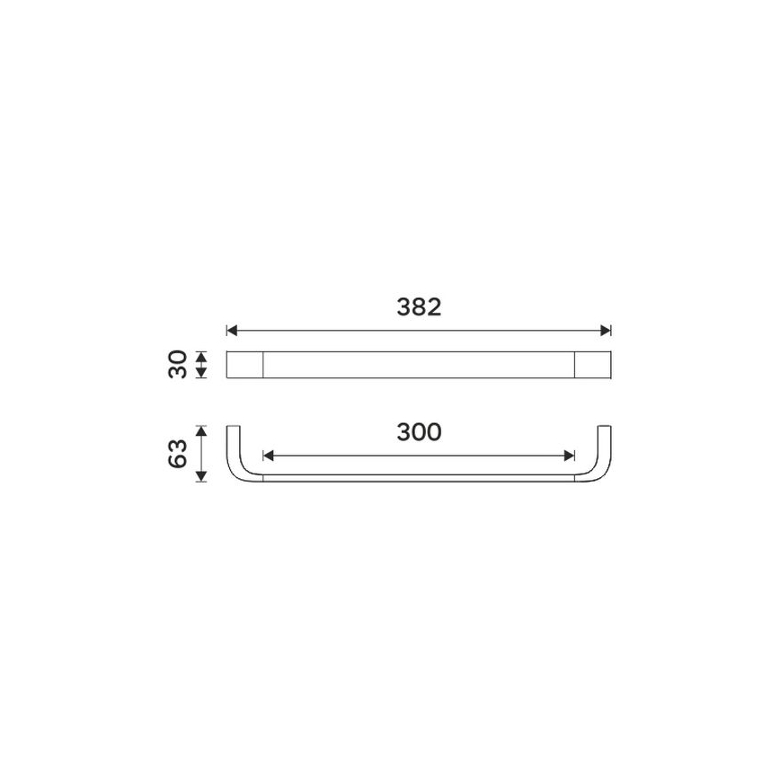 NIMCO NKC 30035-90 - Держатель для полотенец NIKAU 39 см матовый черный