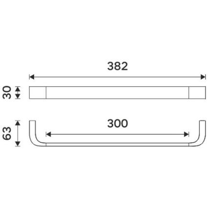 NIMCO NKC 30035-90 - Настінна вішалка для рушників NIKAU 39 см матовий чорний