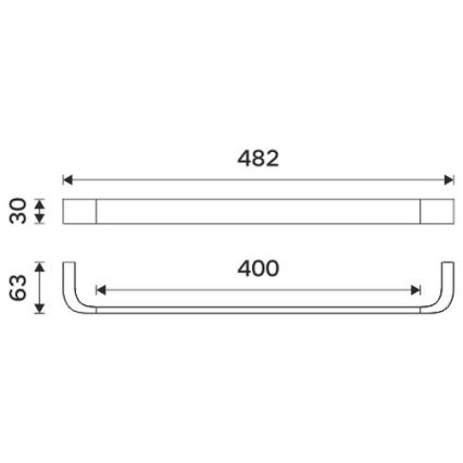 NIMCO NKC 30046-90 - Держатель для полотенец NIKAU 49 см матовый черный