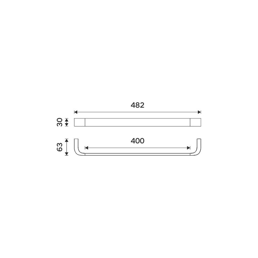 NIMCO NKC 30046-90 - Держатель для полотенец NIKAU 49 см матовый черный
