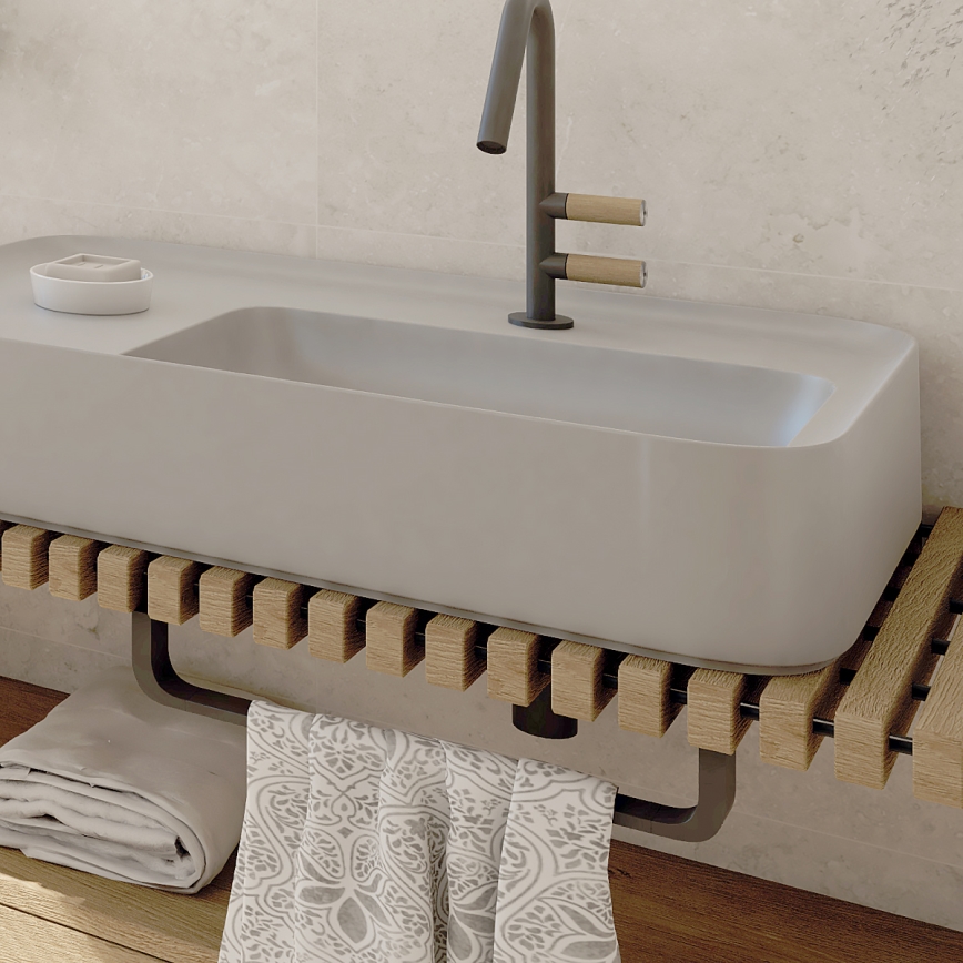 NIMCO NKC 30046-90 - Настінна вішалка для рушників NIKAU 49 см матовий чорний