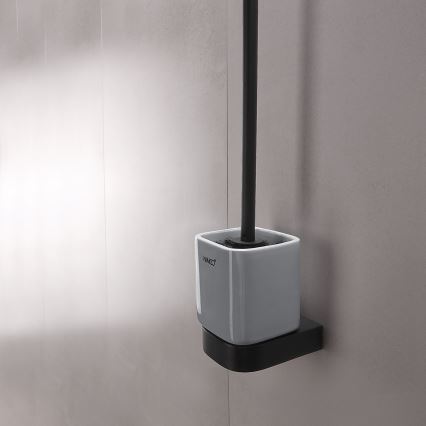 NIMCO NKC 30094KN-90 - Настенный ершик для унитаза NIKAU белый/матовый черный
