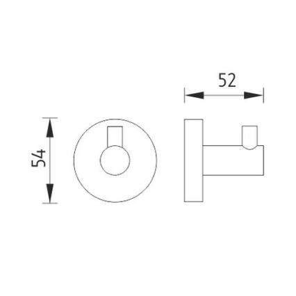 NIMCO UN 13054-26 - Настінний гачок UNIX глянцевий хром