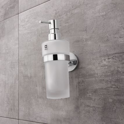 NIMCO UN set-31W-26 - Настінний дозатор для мила, підставка для зубних щіток і настінний гачок UNIX 250 мл матове скло/глянцевий хром