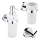 NIMCO UN set-31W-26 - Настінний дозатор для мила, підставка для зубних щіток і настінний гачок UNIX 250 мл матове скло/глянцевий хром