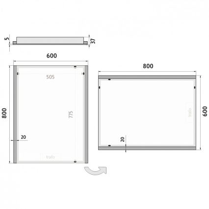 NIMCO ZP 11002 - Зеркало для ванной комнаты со светодиодной подсветкой LED/24W/230V 6500K 80x60 см IP44