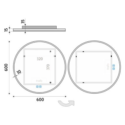 NIMCO ZP 26000RVX - Дзеркало для ванної з LED підсвіткою та регулюванням яскравості LED/26W/230V 3000-6500K діаметр 60 см IP44